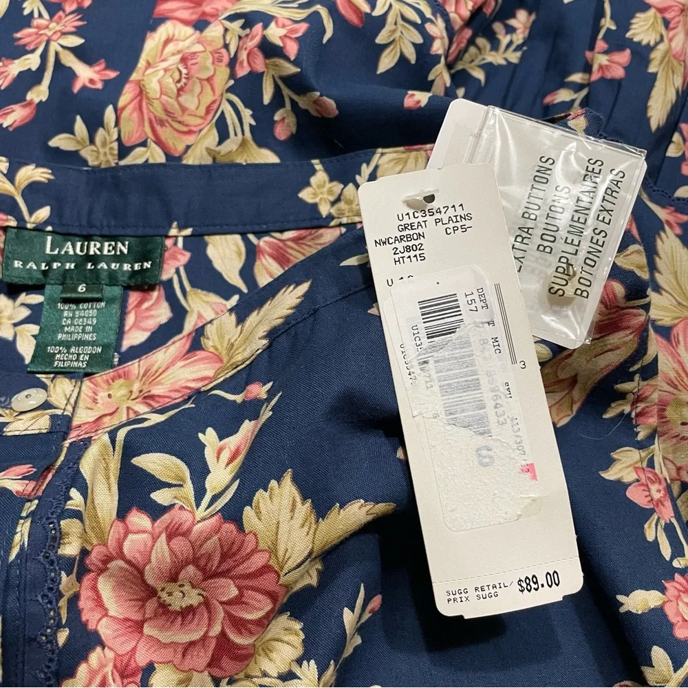 Vintage Lauren Ralph Lauren Country Floral Prairie Maxi Skirt Size 6 Dead Stock - Picture 7 of 8